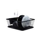 Сушилник за съдове Brio Metallica, едноетажен, 36х30х14.5 см, черен 107504 1 0000030782