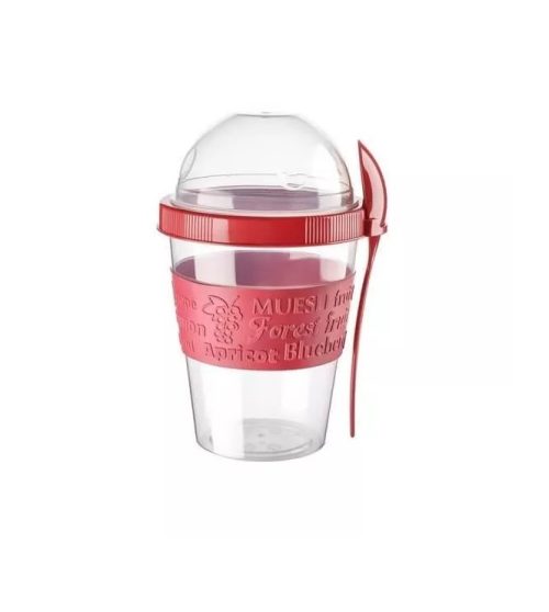 Чаша за мюсли с капак и лъжичка (600мл)