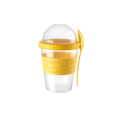 Чаша за мюсли с капак и лъжичка (600мл)