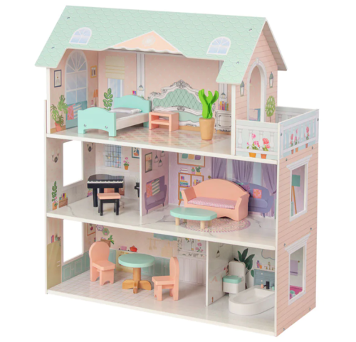 Дървена къща за кукли на 3 нива WOODEN MAYA.TL403009
