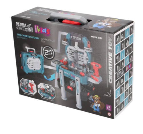 Комплект 78 части иструменти и работна маса-куфар DEDRA М315.005