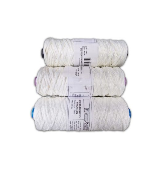 Ролка бяло полиестерно въже кордело KANGOS Ø1 mm