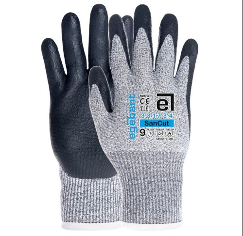 Работни противосрезни ръкавици Sancut, нитрилно покритие, размер 10/XL, Egebant (331734)