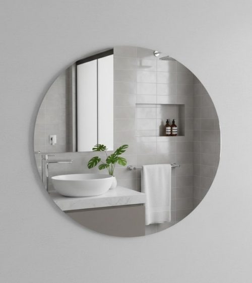 Огледало за баня Ирис B15 D42, кръгло, с фасет – с включени планки и дюбели за монтаж
