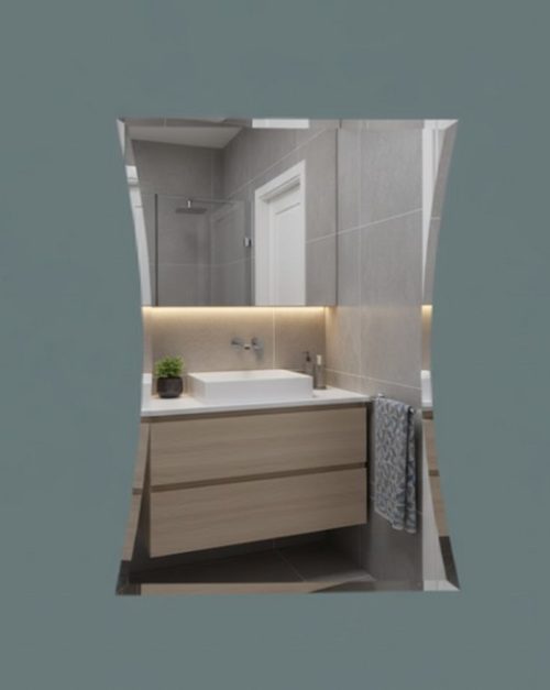 Огледало за баня Ирис B4, 45×60 см, с фасет и планки за монтаж