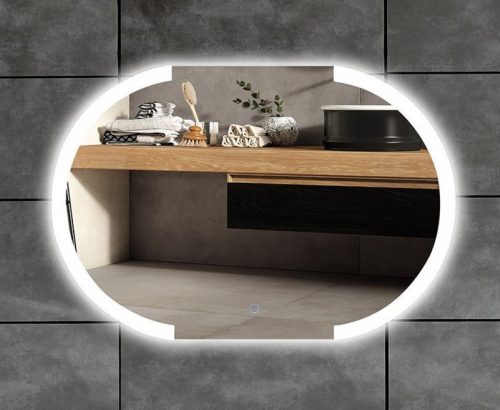 LED огледало за баня 80×60 см, с LED осветление и тъч бутон – модел 8185