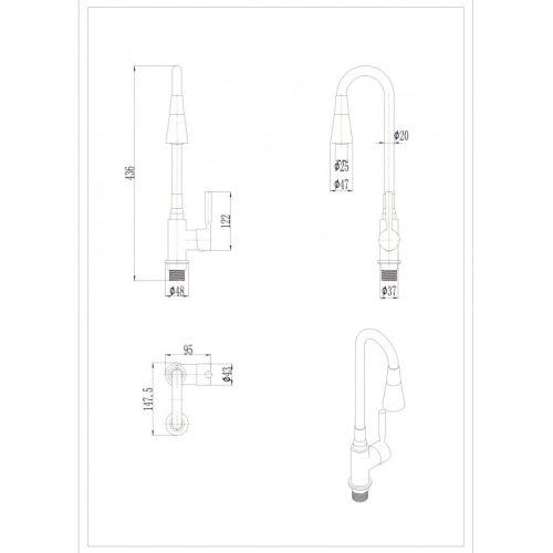 Месингов Смесител ICF 7108223 Havana Grey Inter Ceramic