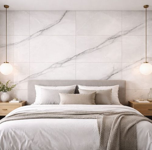 Самозалепващ панел 60х30см мрамор, бяло