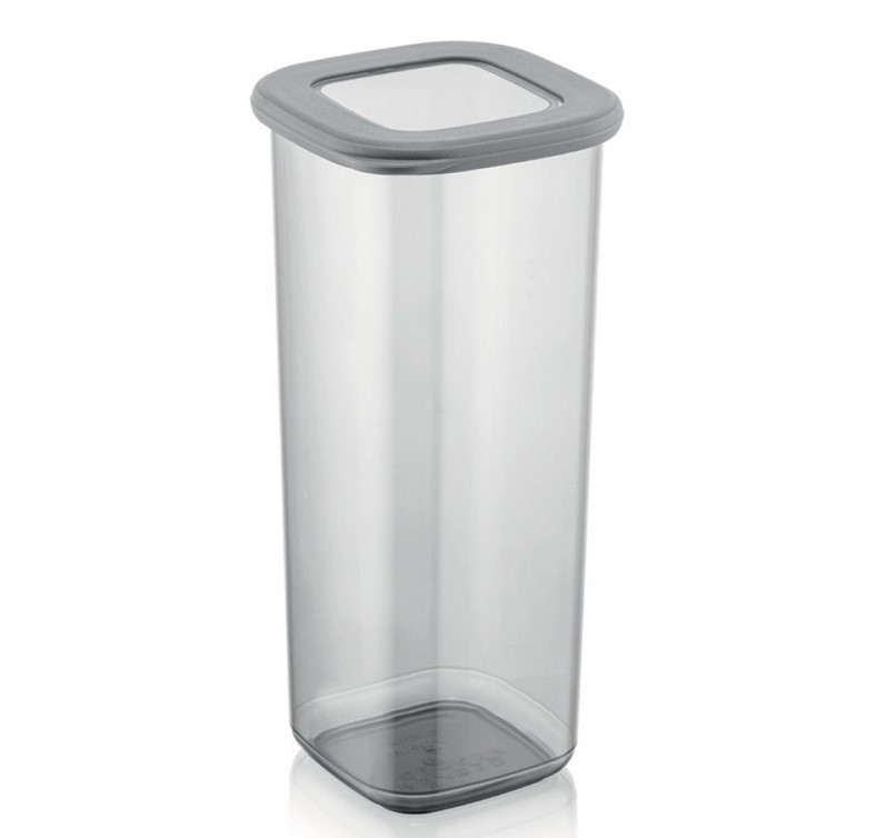 0000031622 Пластмасова квадратна кутия със силиконов капак 1,75 л, антрацит – Horecano (BNM-0735)