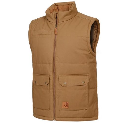 Работен ватиран елек Nine Worths NOAH 1097 (без ръкави), 9 джоба, camel