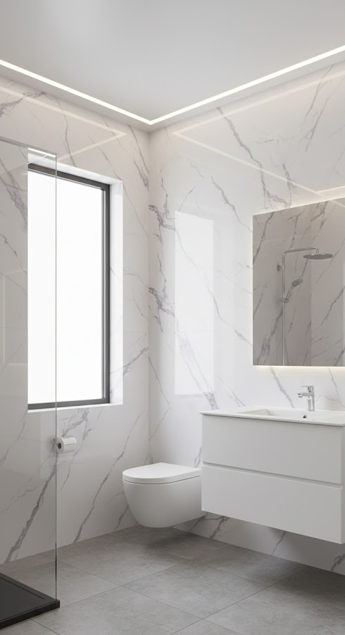 PVC панел за стена 1220х2600х3мм TS-072 Те са водоустойчиви, устойчиви на плесен с декоративен мраморен ефект