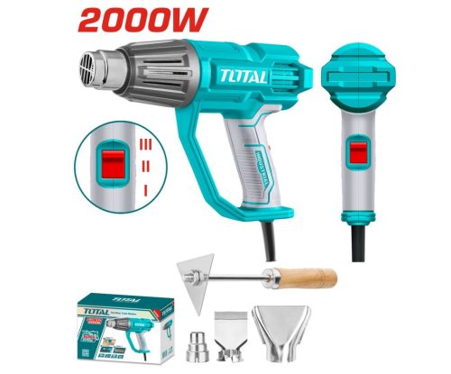 Пистолет за горещ въздух TOTAL INDUSTRIAL TB20078, 2000 W, 550°C + аксесоари
