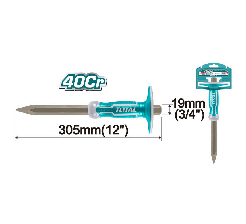 0000032103 Шило ударно TOTAL INDUSTRIAL THT4421219, с PVC предпазител, 19 x 305 мм