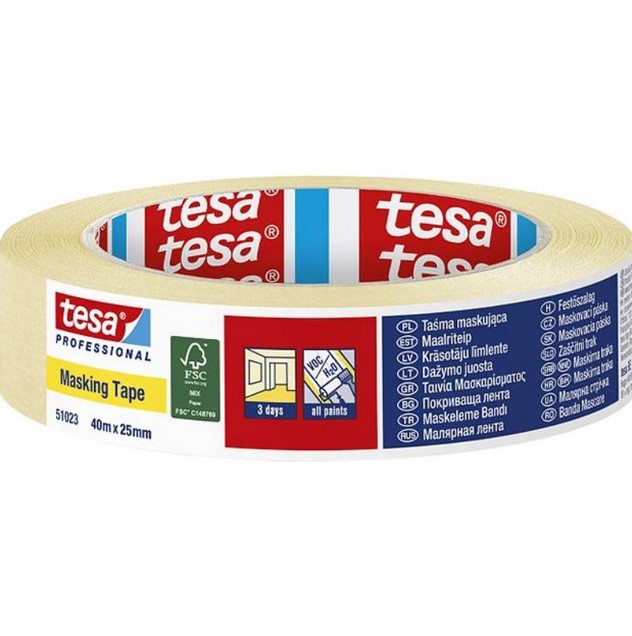 0000032357 Хартиена маскираща лента икономична Tesa Professional 25 mm x 40 m 51023-00012-00