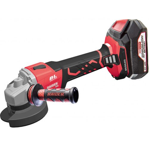 Ъглошлайф Акумулаторен Безчетков Ø125mm Raider RDP-SBAG20 Set 11500min-1 4Ah 1h