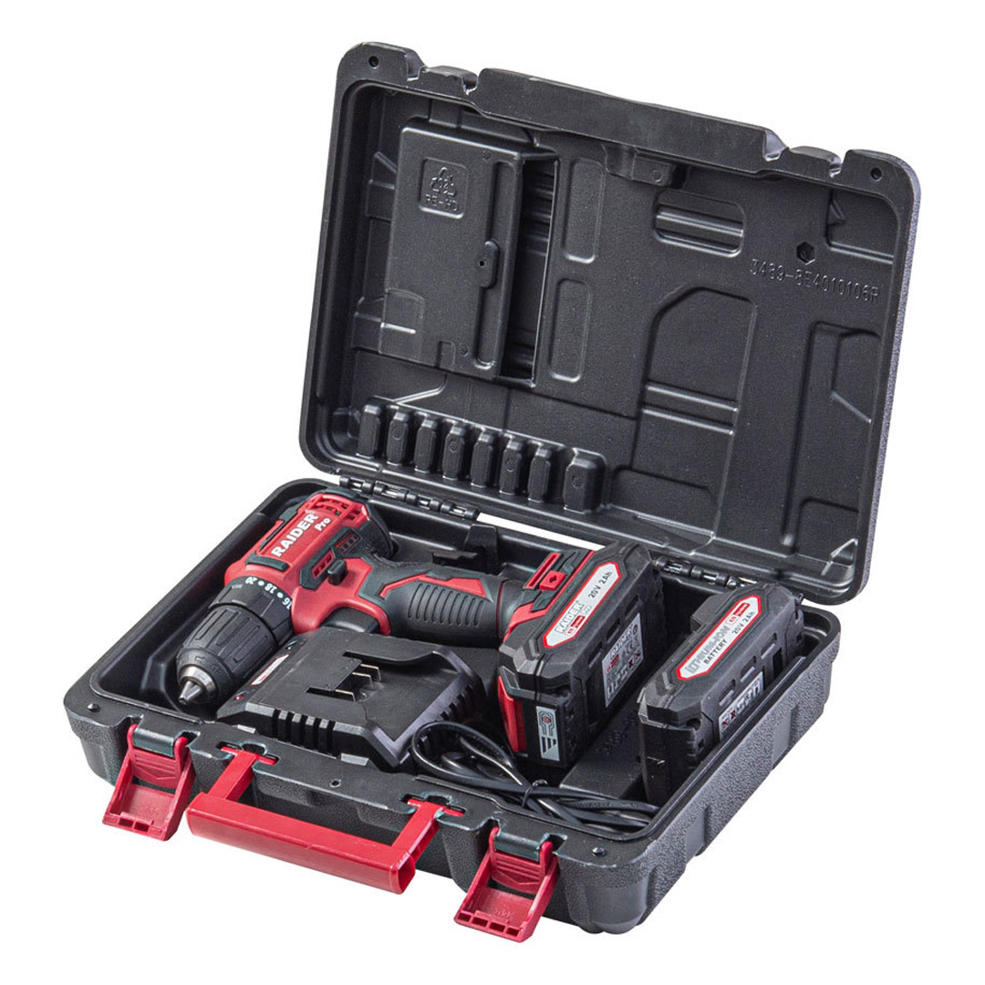 Винтоверт Акумулаторен Raider RD-CDL34, 12 V, 24 Nm, с 2 батерии, зарядно, аксесоари и куфар