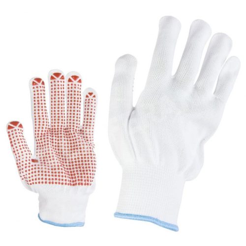 Ръкавици трико с червени пвц капки 632650 (s) gannet 70320001.s