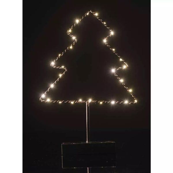 LED Светеща Стойка - Коледно Дърво- 30бр.LED 3АА T W
