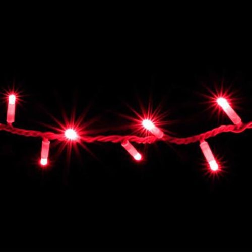 ДЕНИ LED СВЕТЕЩО ВЪЖЕ 10М 100 LED ЧЕРВЕНО IP44 230V Lightex 722AM0011012