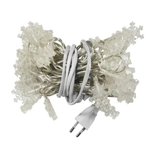 ДЕНИ LED СВЕТЕЩИ СНЕЖИНКИ 5М 50 LED ТОПЛО БЕЛИ IP20 230V Linghtex 722AM0013028