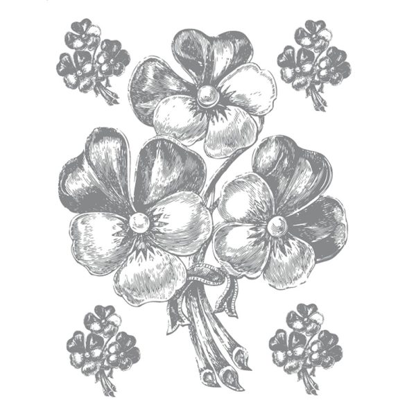 Стикер 65/85 букет сребро 15131-0458