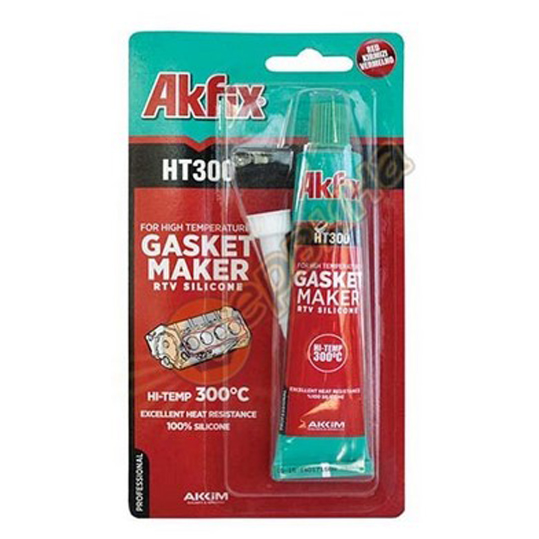 Силикон термоустойчив Akfix HT300 AK черен/червен - 50гр 14573/13743