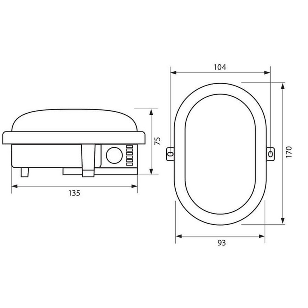 ПЛАФОНИЕРА LED RENE 230V неутрална светлина IP54 8W BK/CL 4000K/003961