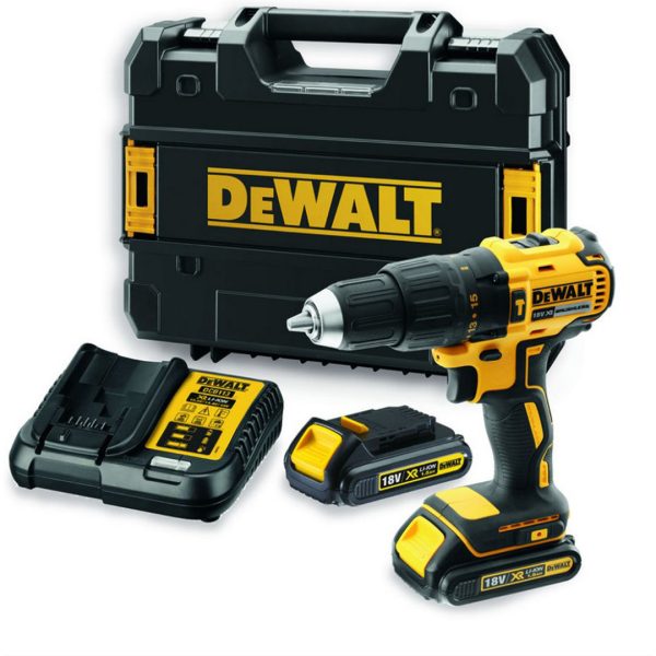 Ударен винтоверт акумулаторен DeWALT DCD778S2T, 18 V, 65 Nm, с 2 батерии, зарядно и куфар