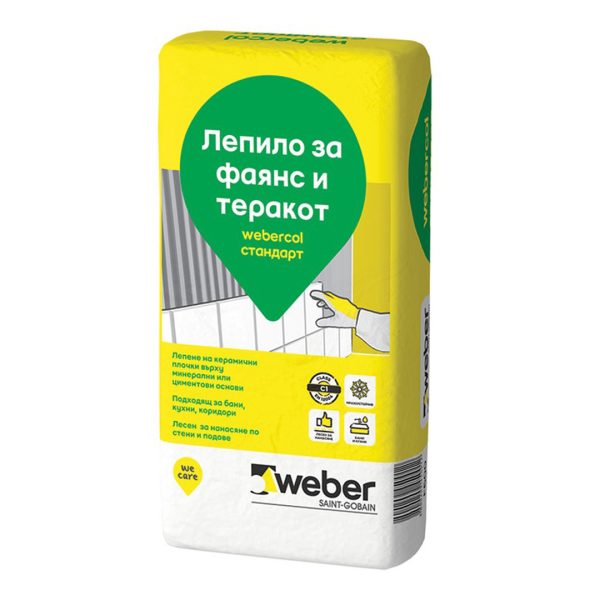 Лепило за плочки F600 СТАНДАРТ 25кг WEBER
