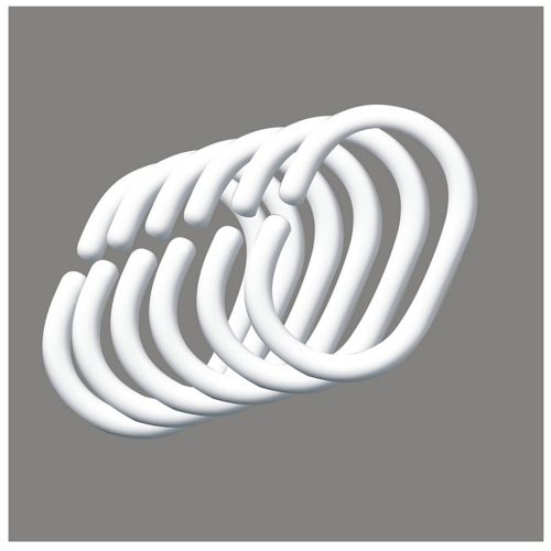 Кукички за завеса за баня 12бр бели