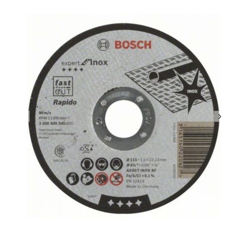 Диск за рязане на неръждаема стомана Bosch Expert for Inox 2608600545 1бр./25бр. - 115/125мм