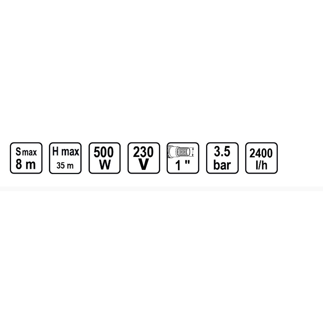 Помпа водна 500w 1" MAX40L/MIN RD-WP60 070115