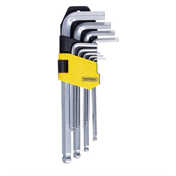 Шестограми за работа под ъгъл 1.5-10mm средни CR-V Topmaster Professional TMP 390120