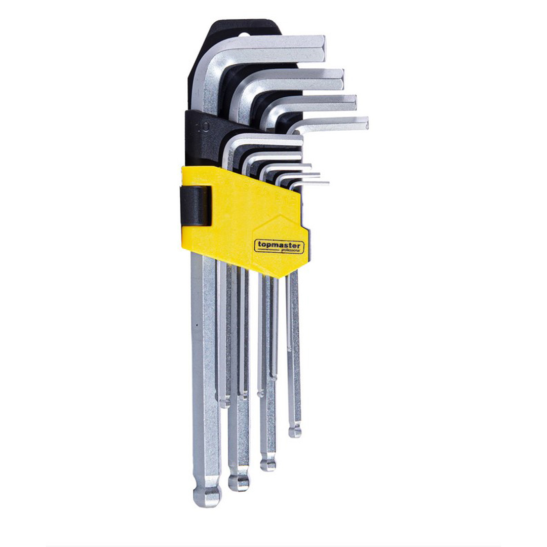 Шестограми за работа под ъгъл 1.5-10mm средни CR-V Topmaster Professional TMP 390120