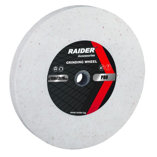 Диск за шмиргел 200x20x16мм, P60, бял, RAIDER 165121