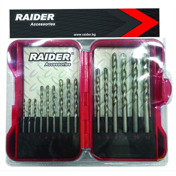 Свредла за бетон, RAIDER 15бр. K-т, Ø 3-10мм 157790