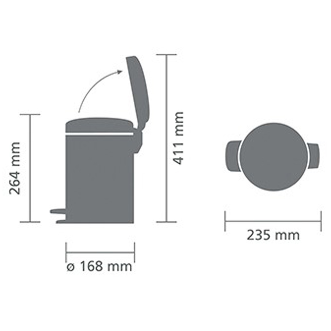 Кетен Кош За Смет С Педал Brabantia Newlcon 3L METALLIC MINT 649002
