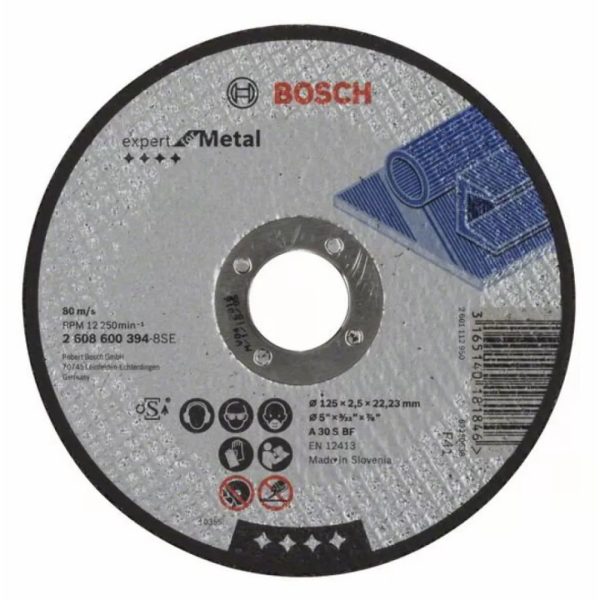 Диск за рязане Expert for Metal, A 30 S BF, 125 mm, 2,5 mm, 1бр., 2608600394, BOSCH