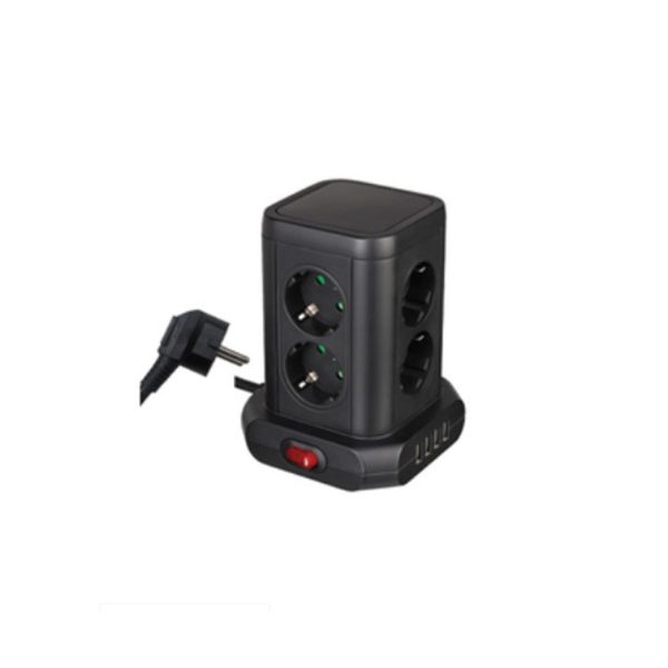 Разклонител "Кула' 'с 8 гнезда 4USB,5V ключ и кабел 1.4M/KN41091