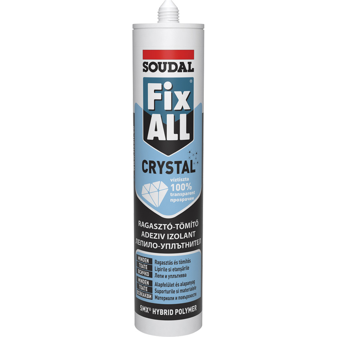 Лепило - уплътнител Fix All кристал - 290 мл - Soudal - 119382