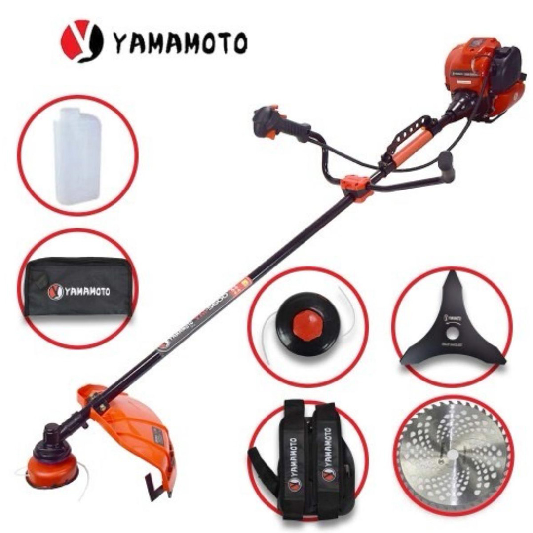 Тример Бензинов YAMAMOTO YM 5600, 1.4 к.с., 37.7 см³, с автоматична тримерна глава с корда, метален нож, диск и самар