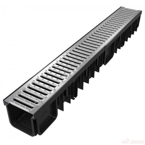 Канал 130/90 с неръждаема решетка xdrain 1м