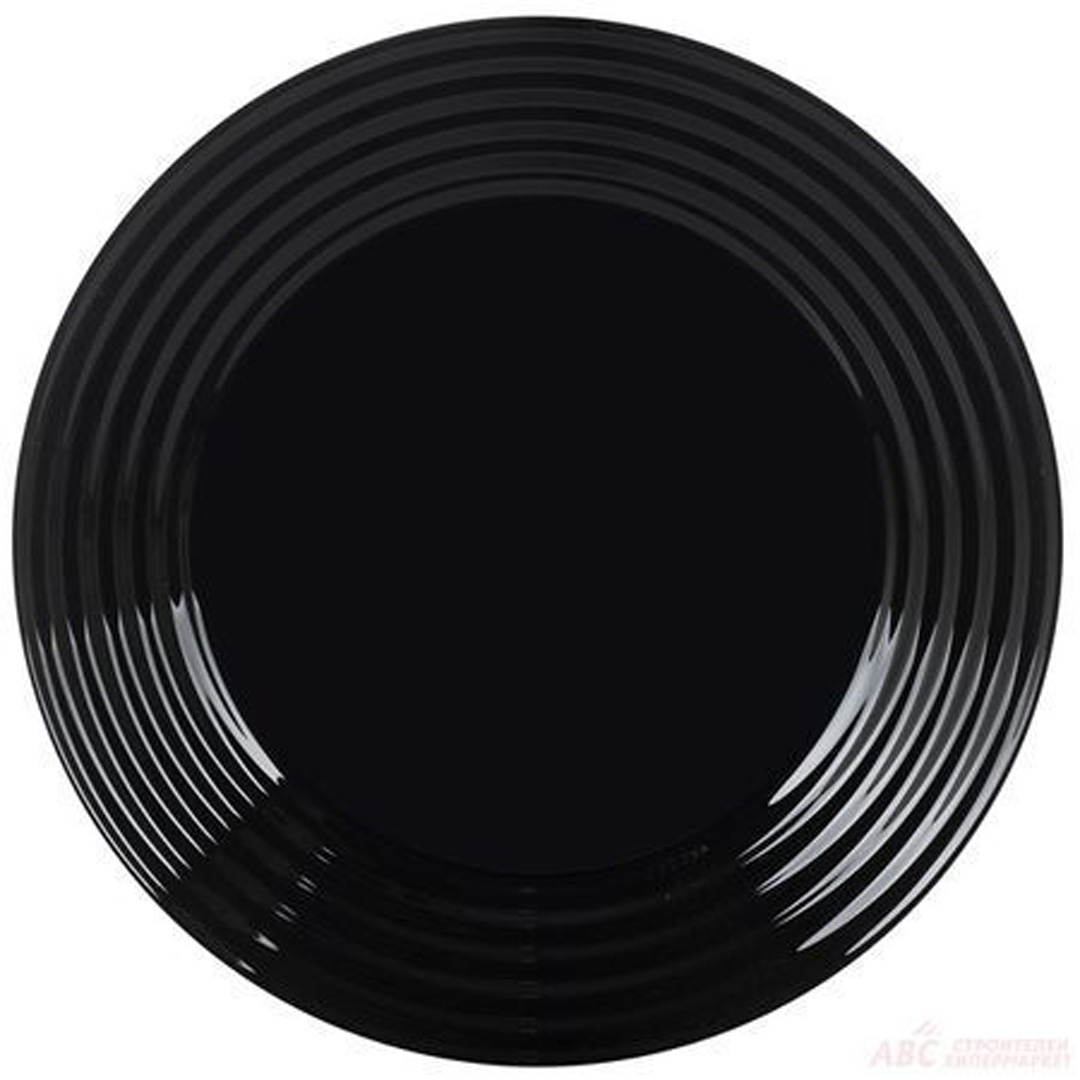 Десертна чиния 19 см Harena Black, черен цвят, 6 броя, Luminarc Франция