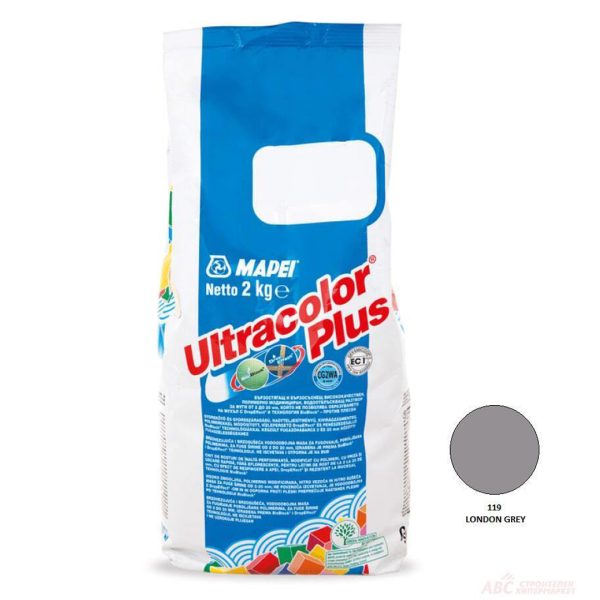 Смес за фугиране Ultracolor Plus 119, london grey / лондонско сив - 2 kg 119 Mapei Ultracolor Plus 6011902AU