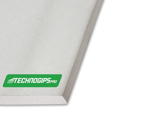 Гипсокартонена плоскост Technogips (тип GKB, стандартна серия), 12.5 мм (1200×2600 мм) – 3.12 m² / ~28 кг (~9.0 kg/m²) / 60 бр./палет