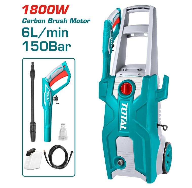 Водоструйка TOTAL Industria lTGT11356, 1800 W, IPX5, 150 BAR, 6 L/min