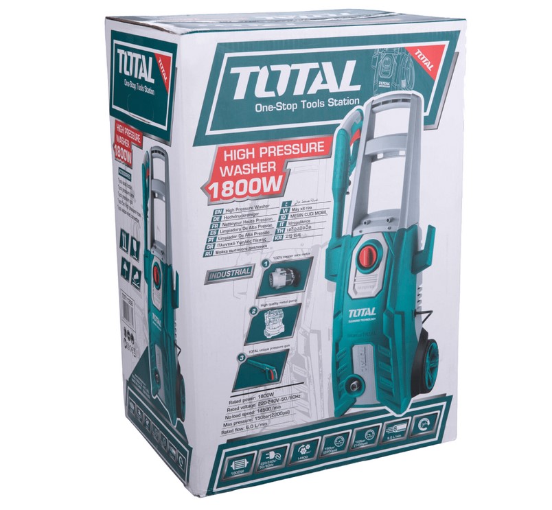 Водоструйка TOTAL Industria lTGT11356, 1800 W, IPX5, 150 BAR, 6 L/min