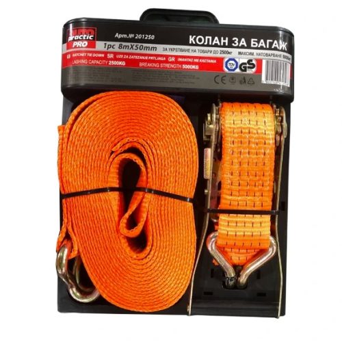 Колан за Багаж 8m, 50мм Ширина С Пластмasow държач За Товари До 2500кг