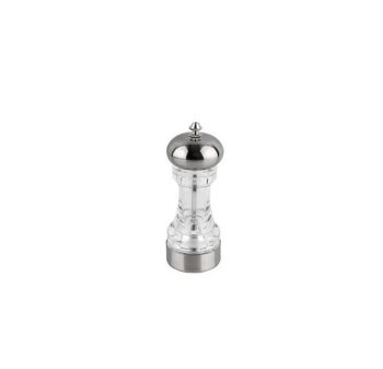 Мелница за сол/пипер BRIO Salt Pepper, Прозрачна,инокс,керамичен Механизъм