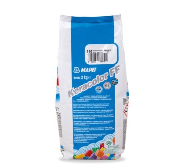 Цветен, водоотблъскващ фугиращ разтвор на циментова основа Mapei KERACOLOR FF 2кг